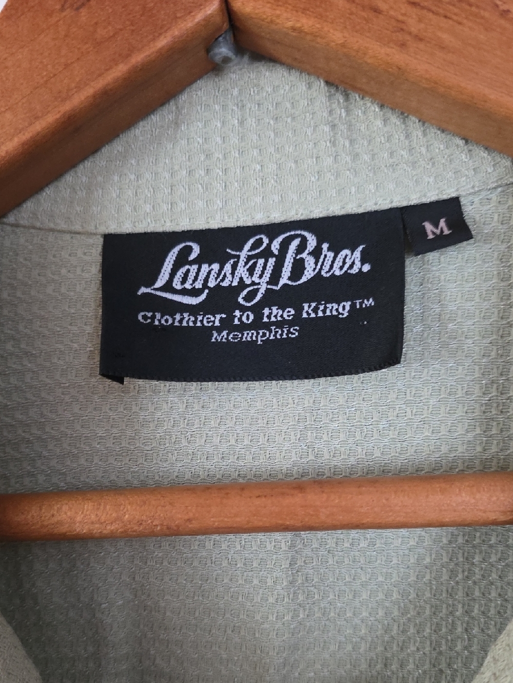 Lansky Bros. Medium Button Up Shirt Sage + White Perfect Condition - Picture 3 of 4